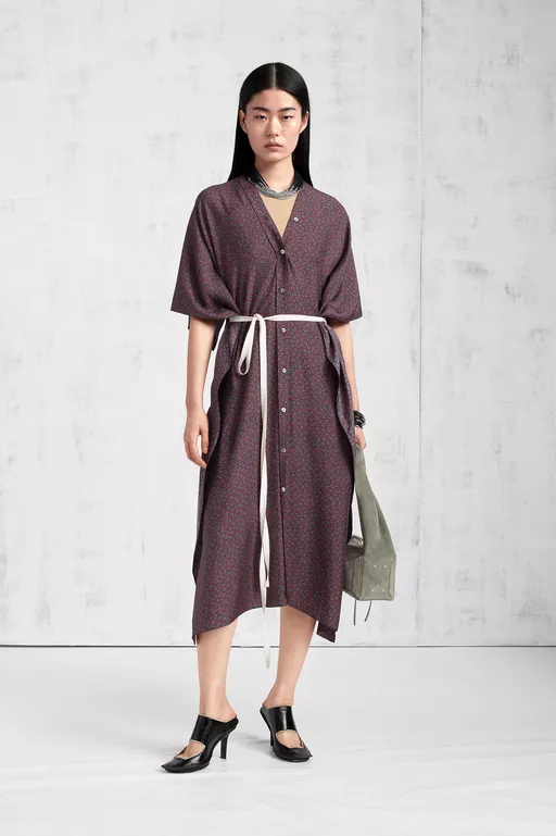 Paisley Print Shirt Dress - Midi Dress
