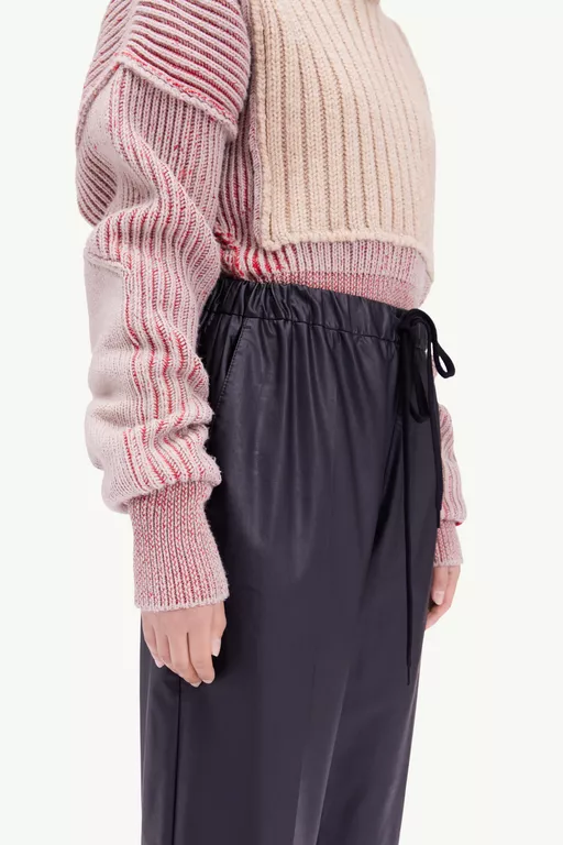 Faux leather cropped trousers - Pants