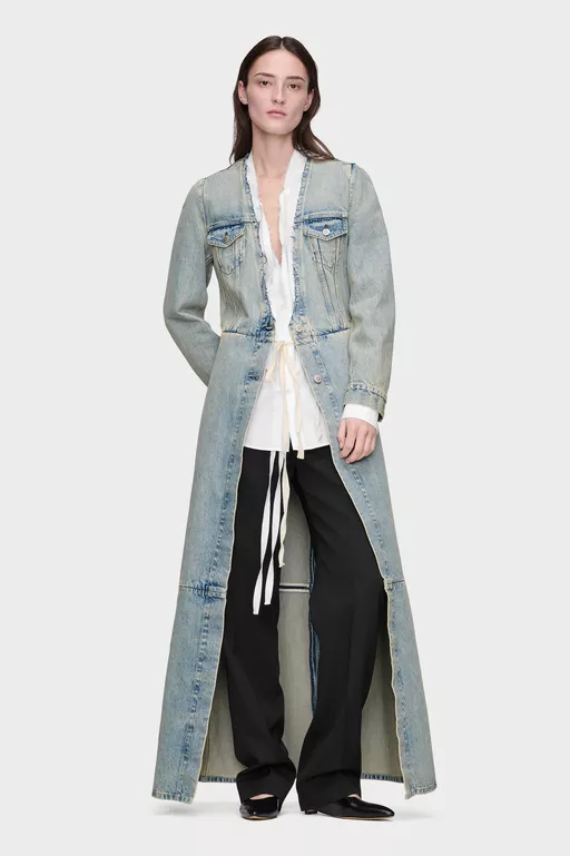 Denim Maxi Coat - Coats