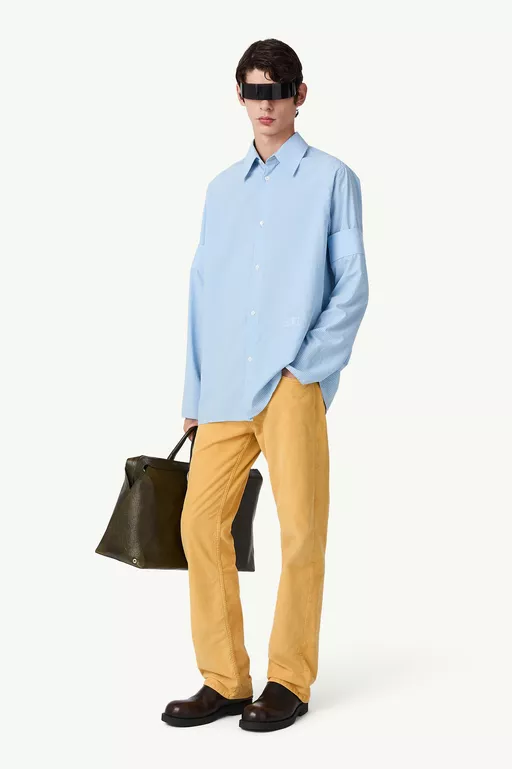 Numeric embroidery striped shirt - Shirts