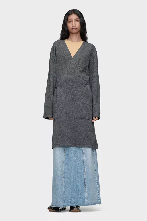 Wool Wrap Cardigan - Cardigan