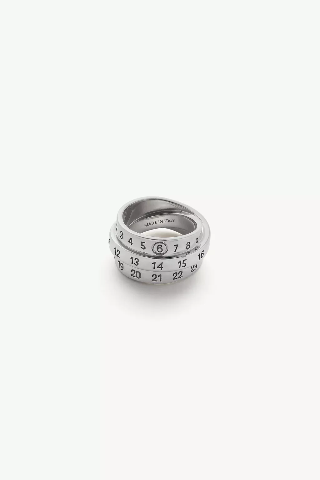 Gray Triple Logo Numeric Signature Ring | MM6 Official