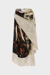 Ivory - Silk Floral Midi Skirt