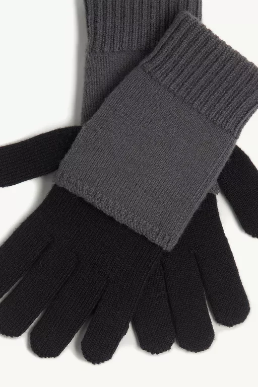 Two-tone knit gloves - Gloves