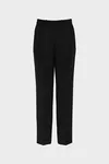 Black - Herringbone Wool Pleated Trousers