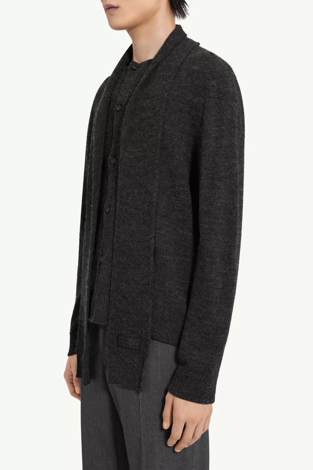 Gray Scarf knit cardigan | MM6 Official