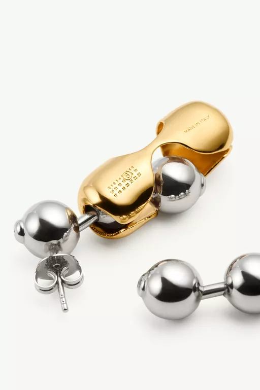 Two-tone orb drop earrings - Earrings