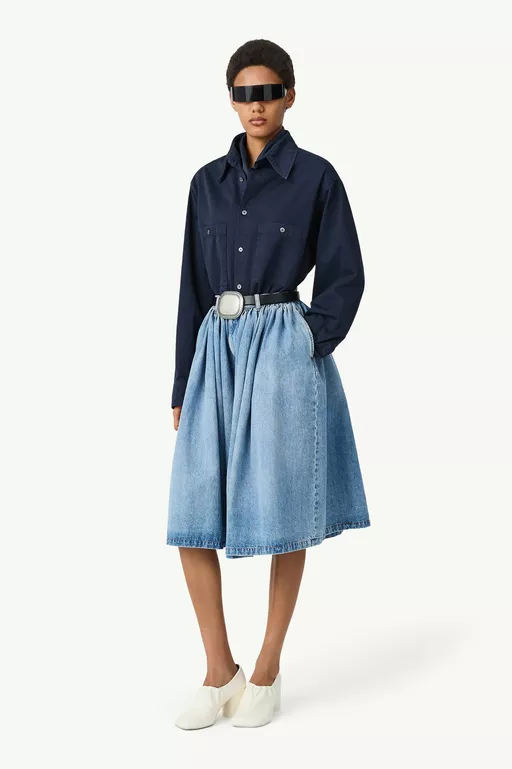 Numeric embroidery denim shorts - Shorts
