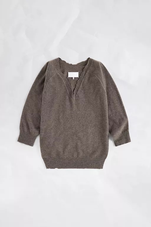 Draped V-Neck Sweater - V-neck