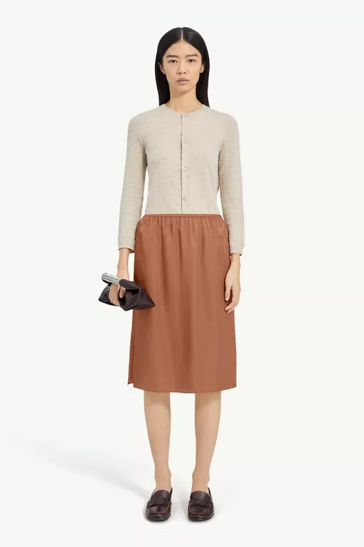 Jupe midi en satin