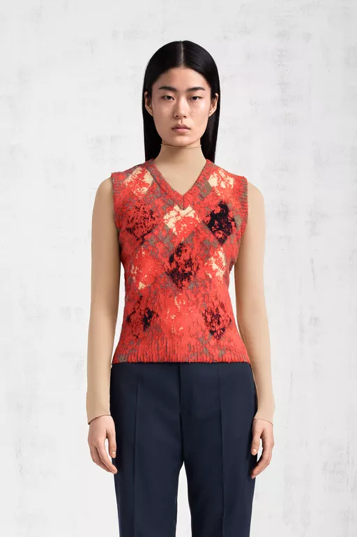 Argyle Knit Sleeveless Top - Waistcoats