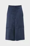 Navy Blue - Patchwork Satin Shorts