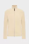 Ecru - Knit zip-up cardigan