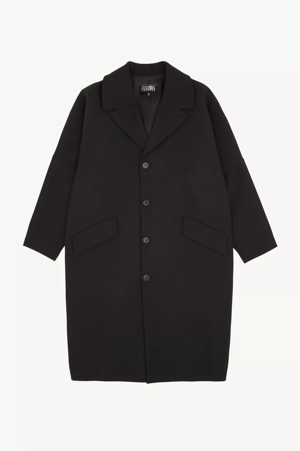 Black Wool Mid-weight Coat | Maison Margiela