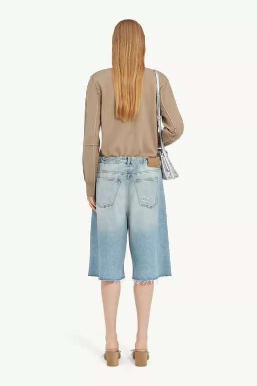 Taped denim shorts - Shorts