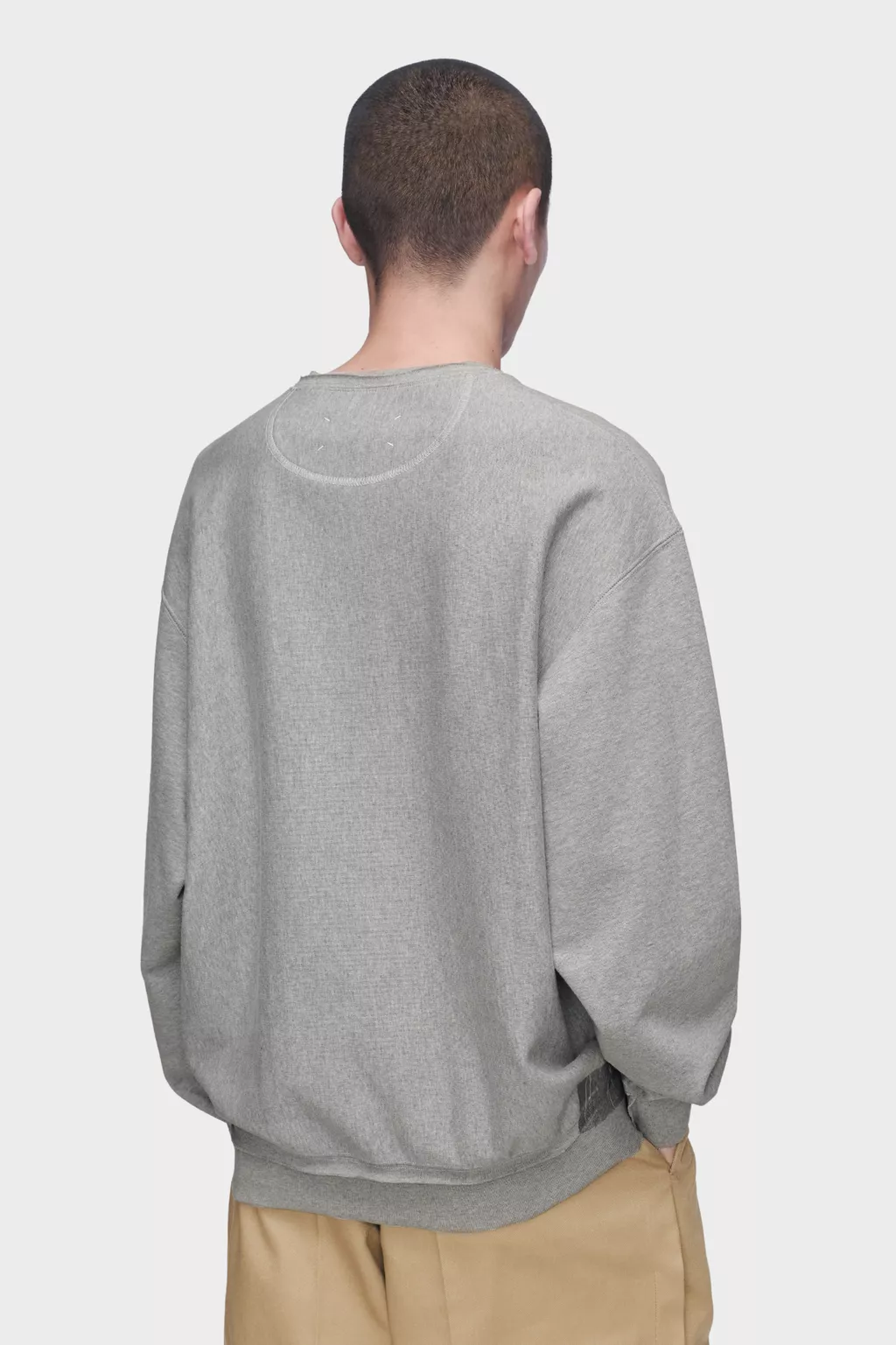 Grey Melange Taped Jersey Sweatshirt | Maison Margiela Official