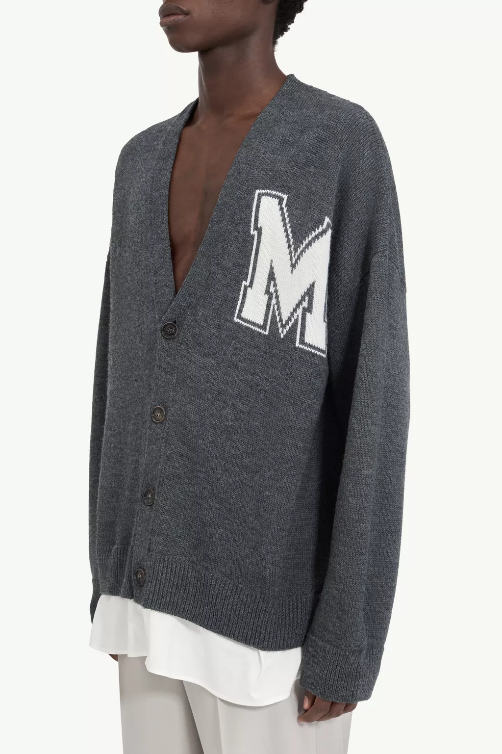 Gray Two-in-one knit cardigan | MM6 Official