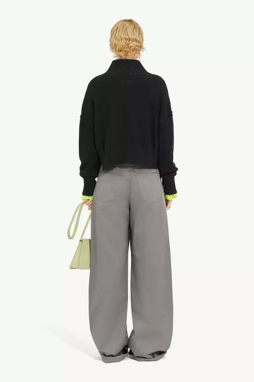 Gauge Black Boxy Distressed Jumper - Knitwear