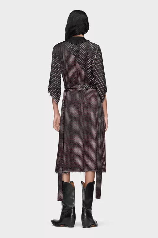 Printed Midi Shirt Dress - Midi Dress