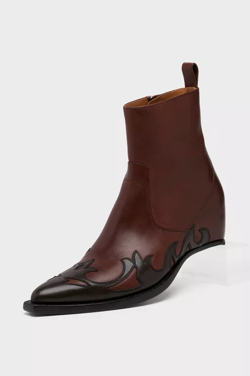 Heel-less Western Flame Boot - Ankle Boots