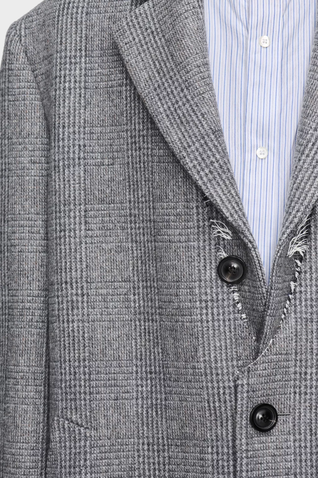 Grey Folded Collar Wool Overcoat | Maison Margiela Official