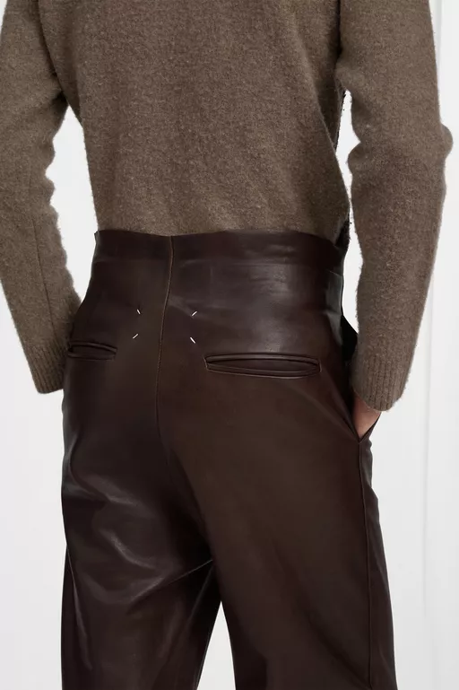 Fusion Leather Wide-leg Trousers - Pants