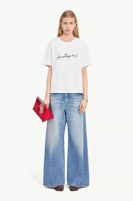 オーバーダイド スクリプトプリントTシャツ - Tシャツ