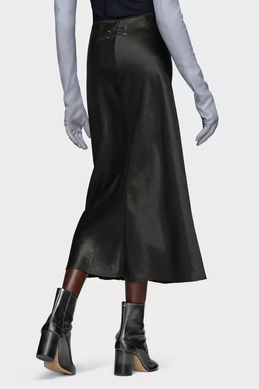 Satin midi skirt - Skirts