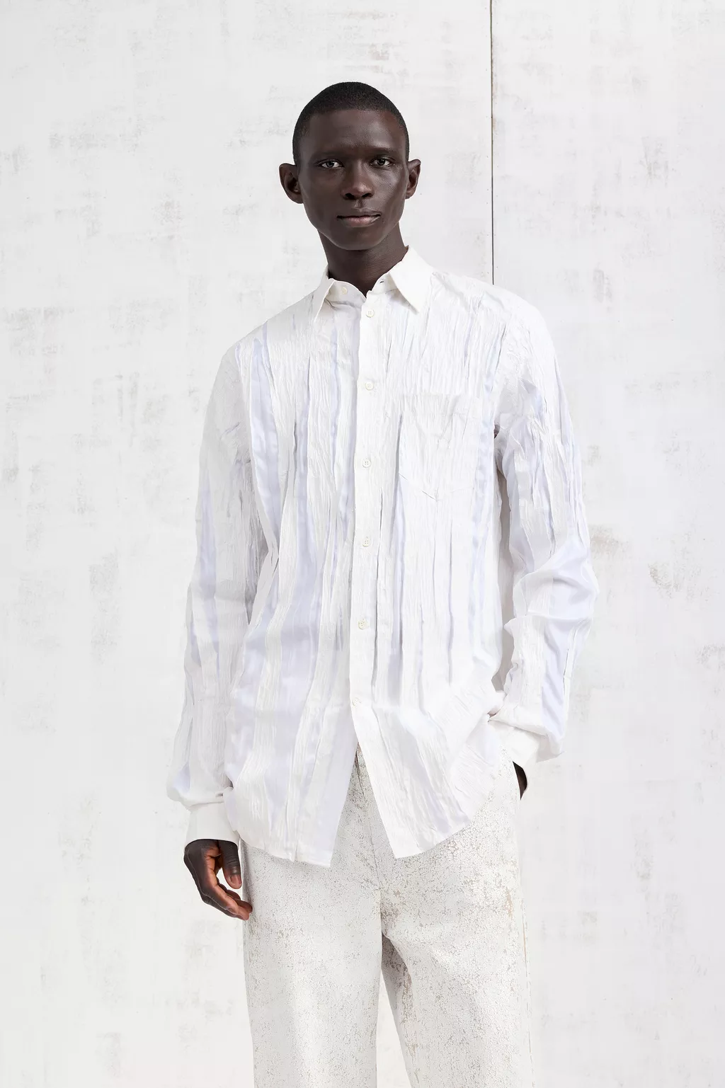 White Bianchetto Crinkled Shirt | Maison Margiela Official