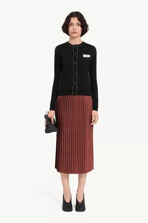 Cardigan in misto lana con abbottonatura frontale
