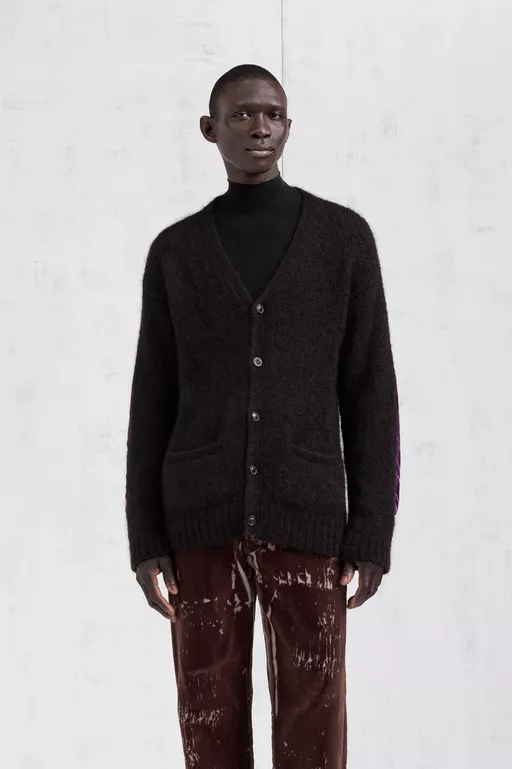 Velvet Patch Mohair Cardigan - Overalls