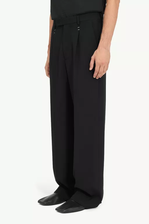 Stapled wool trousers - Pants