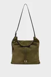 Khaki and black - Drawstring Hobo Small