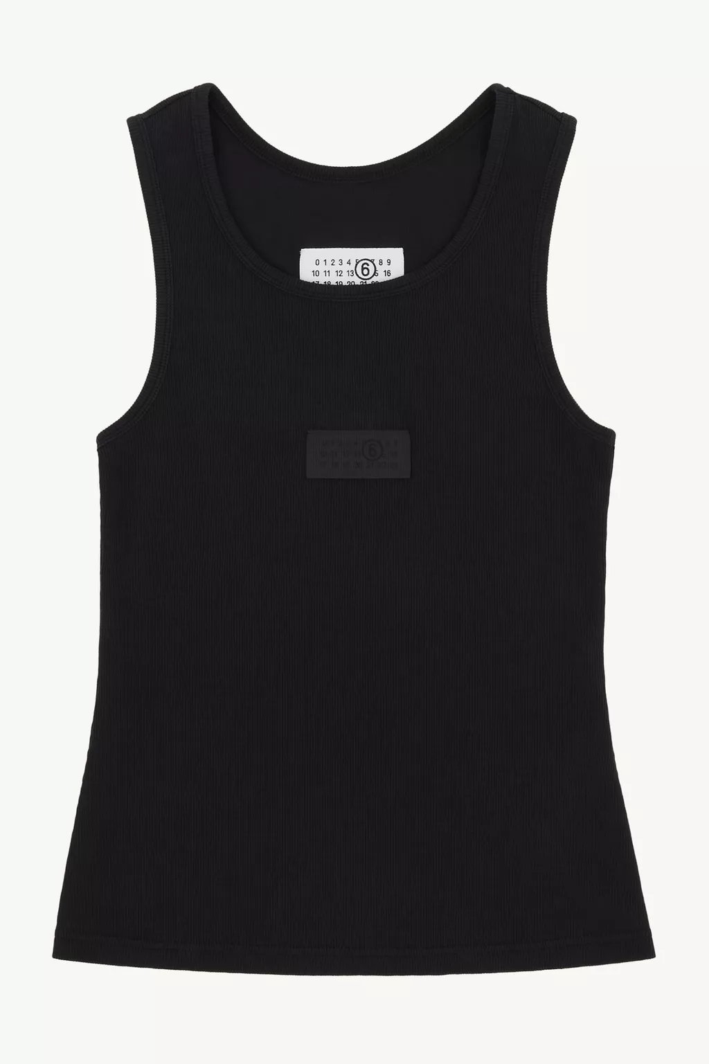 Black Ribbed jersey tank top | MM6 Official