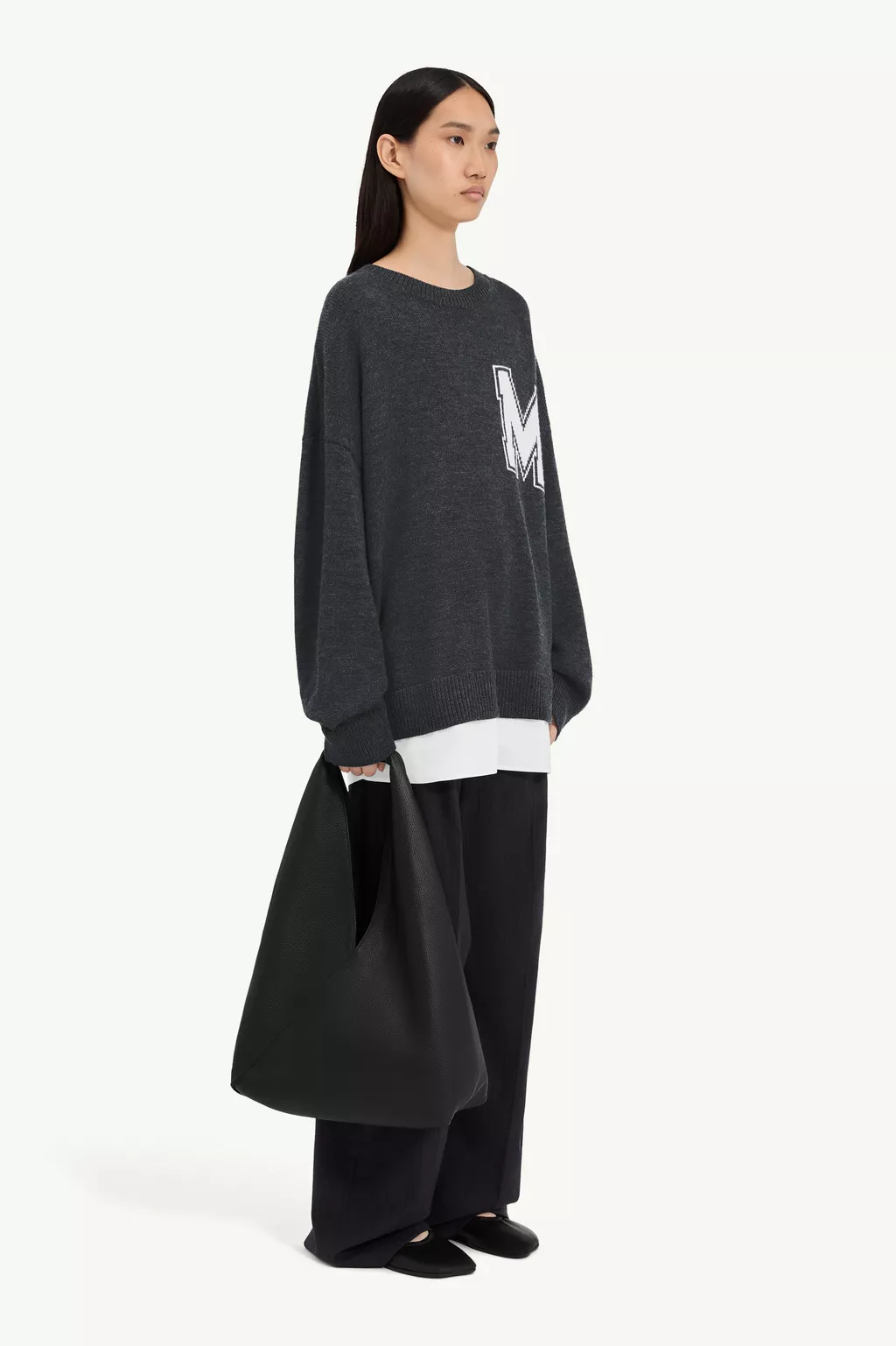 HYKE ウルトラスエード ベスト サイズ2 TOGA sacai mm6 Gray Two-in-one varsity knit sweater | MM6 Official