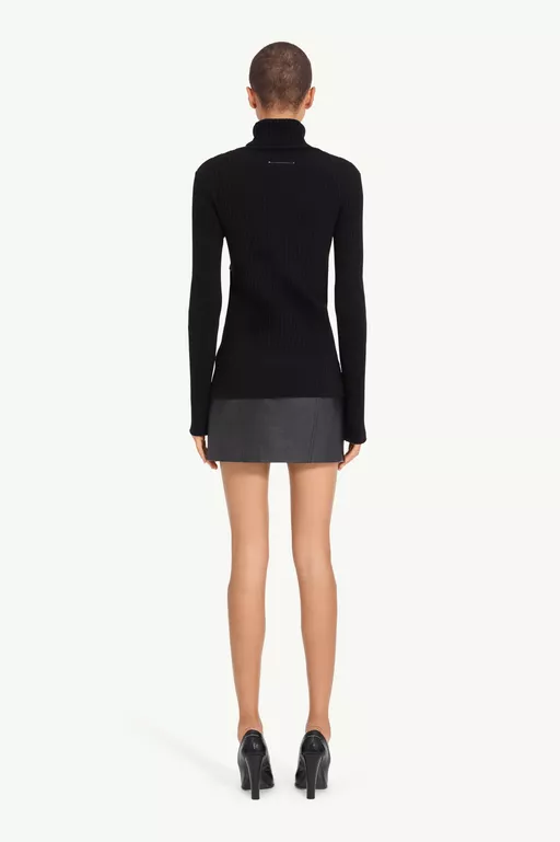 Taped wool turtleneck dress - Knitwear