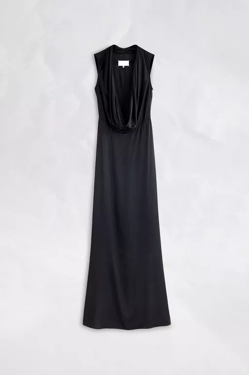 Cowl-Neck Satin Maxi Dress - Maxi Dress