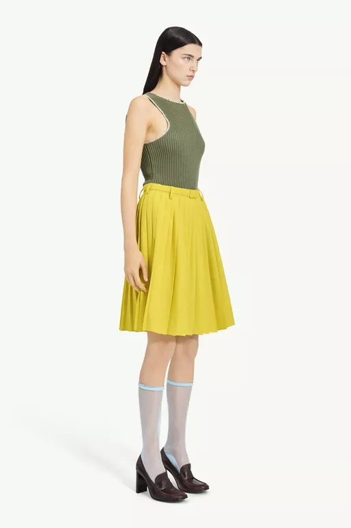 Wool-Blend Pleated Skirt - Skirts