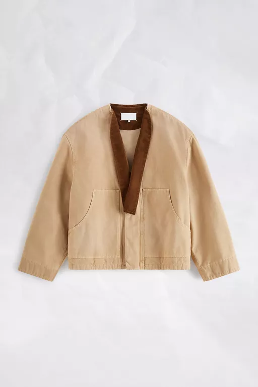V-Neck Cotton Jacket - Jackets