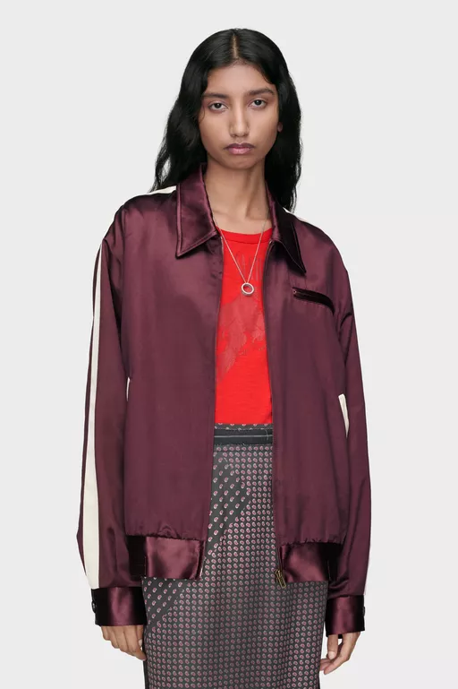 Satin Bomber Jacket - Jackets