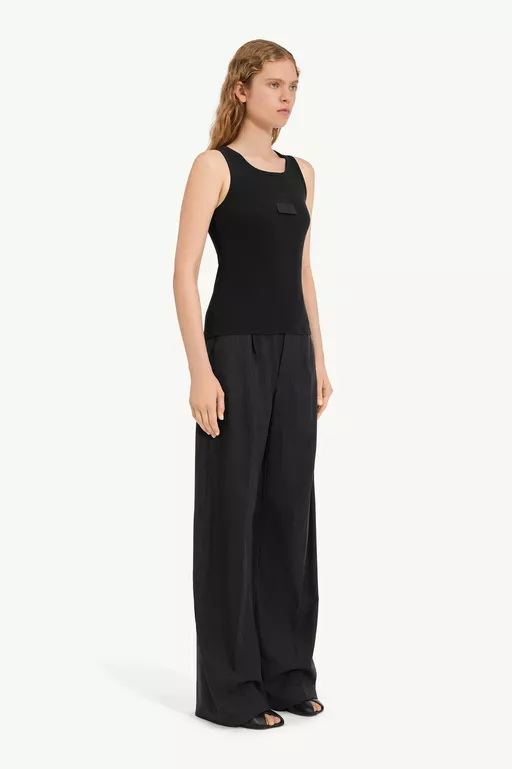 Ribbed jersey tank top - Short-sleeved Top