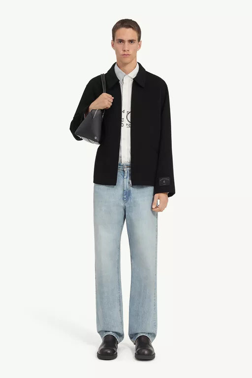 Double-faced wool zip jacket - Jackets