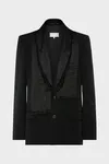 Black - Wool Scarf Jacket