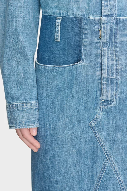 Denim Midi Shirt Dress - Midi Dress