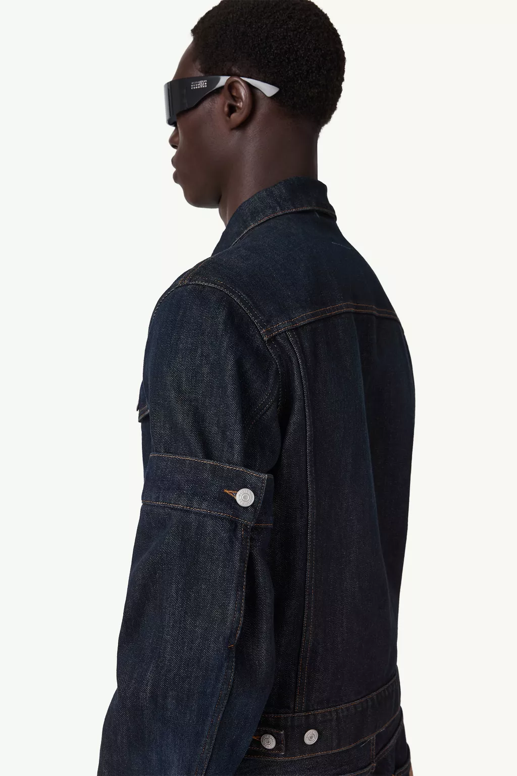 Blue Flipped sleeve denim jacket | MM6 Official