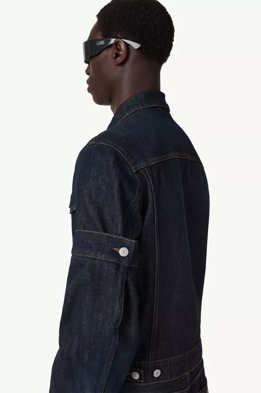 Flipped sleeve denim jacket - Jackets