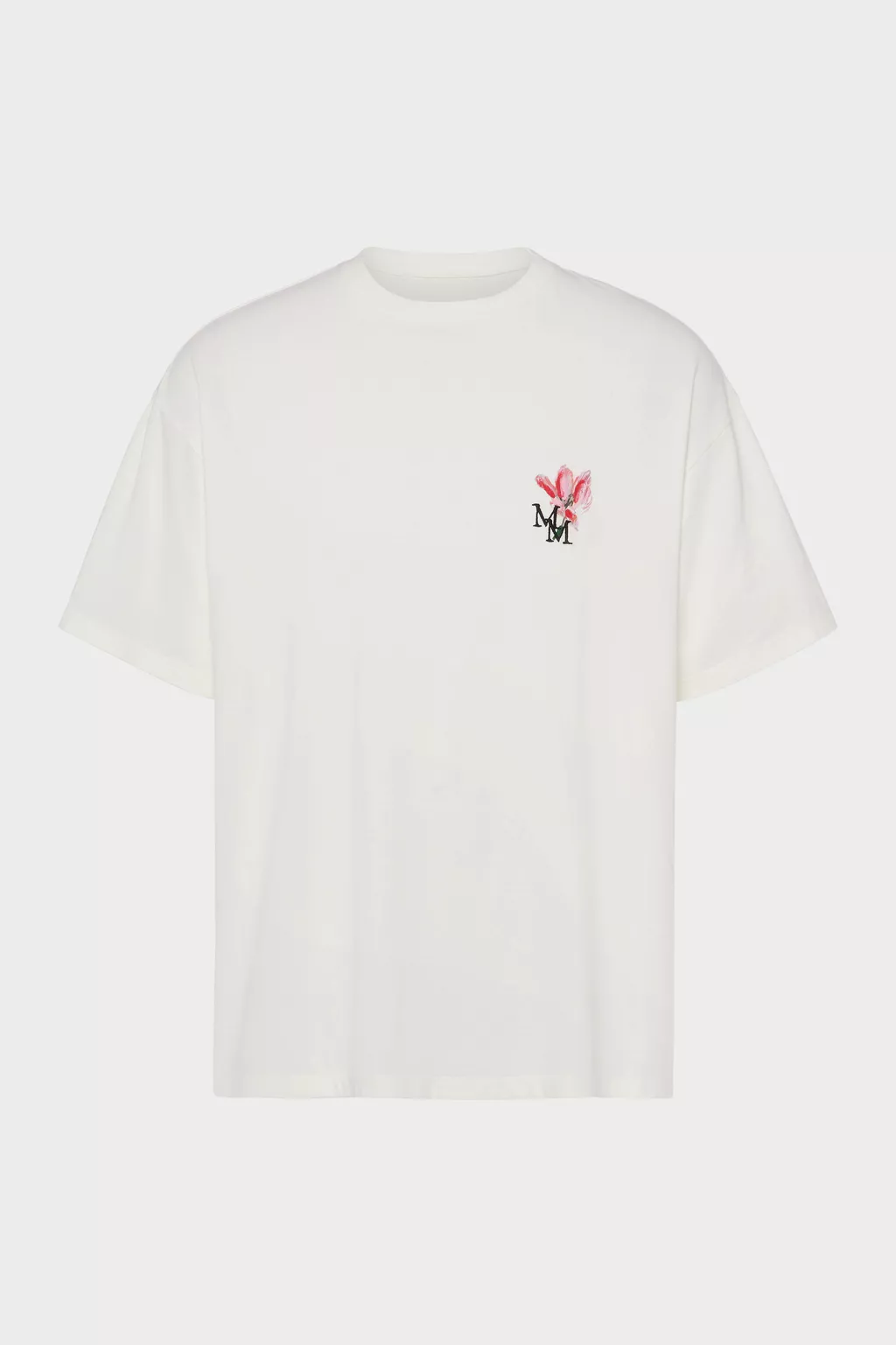 Maison Margiela エンブロイダリー ロゴ刺繍 Tシャツ フラワー MM エンブロイダード コットンTシャツ ホワイト | Maison
