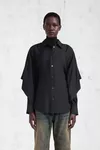 Black - Cape-Sleeve Shirt
