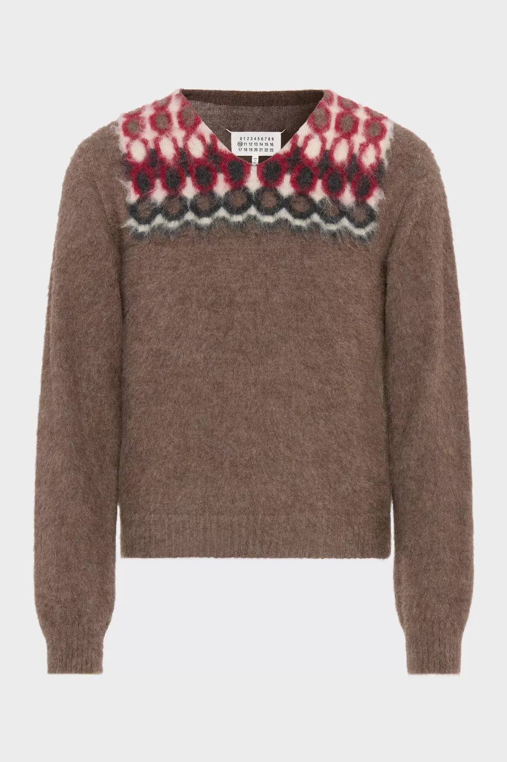 Brown Alpaca Wool V-Neck Sweater | Maison Margiela Official