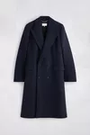 Navy Blue - Double-Breasted Wool Overcoat